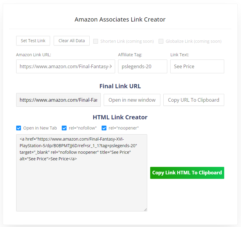 Amazon Affiliate Example