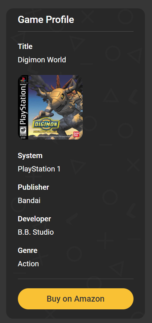 Game Profile Output